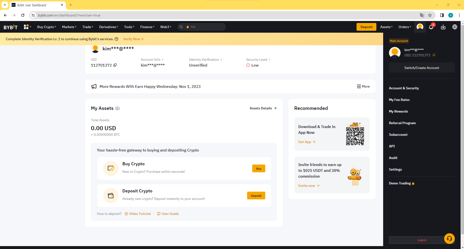 바이비트가입하기-바이비트(bybit) 본인인증 및 보안인증하기