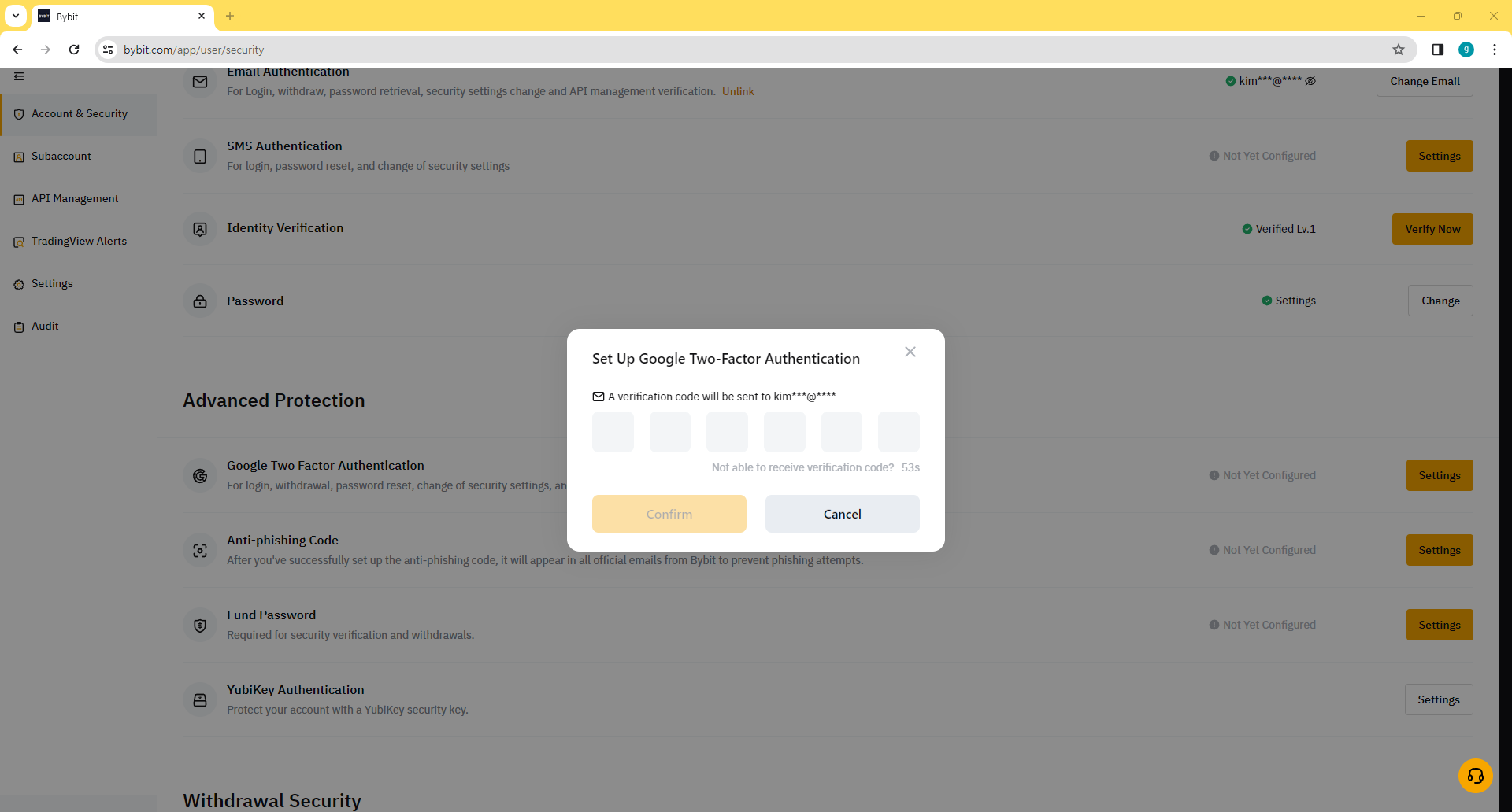 바이비트가입하기-바이비트 이메일로 가서 보안코드 확인하기