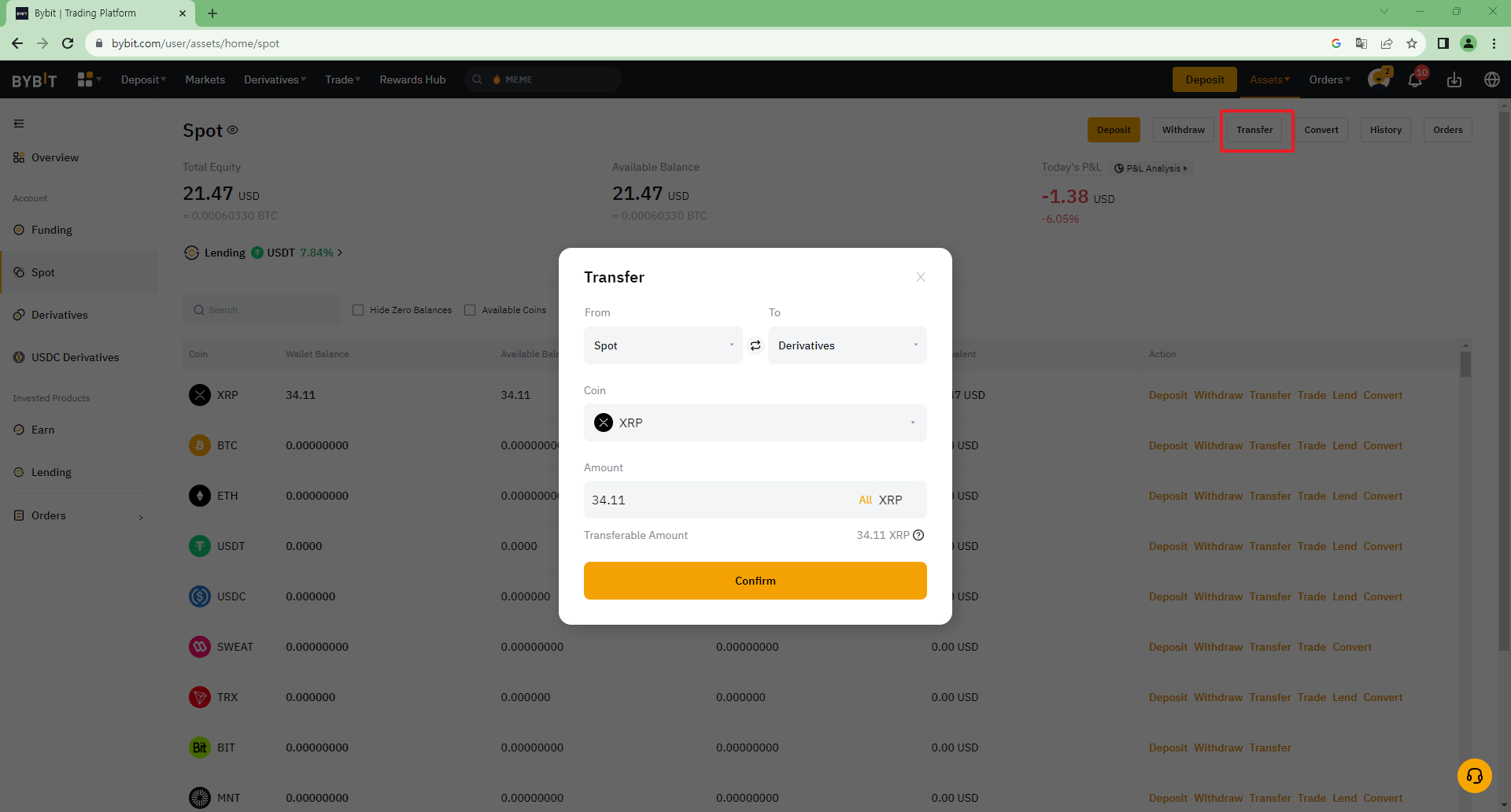 바이비트입금방법-테더로 바꿔서 거래하기